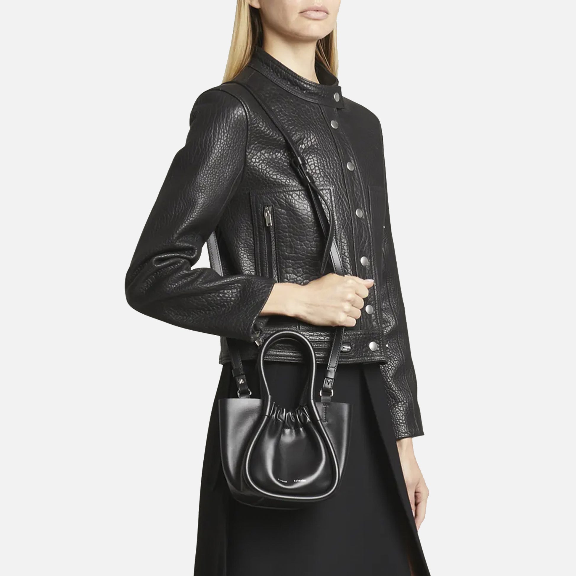 Extra Small Ruched Tote Black