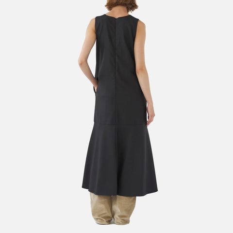 Fine Wool Long Cone Dress