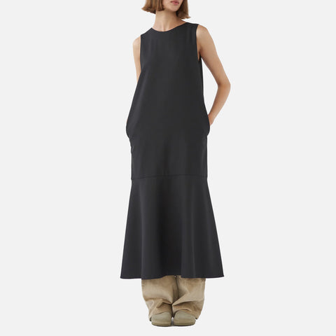 Fine Wool Long Cone Dress