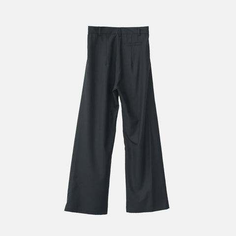 Fine Wool Box Trousers Black