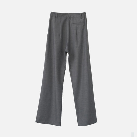 Fine Wool Box Trousers Grey