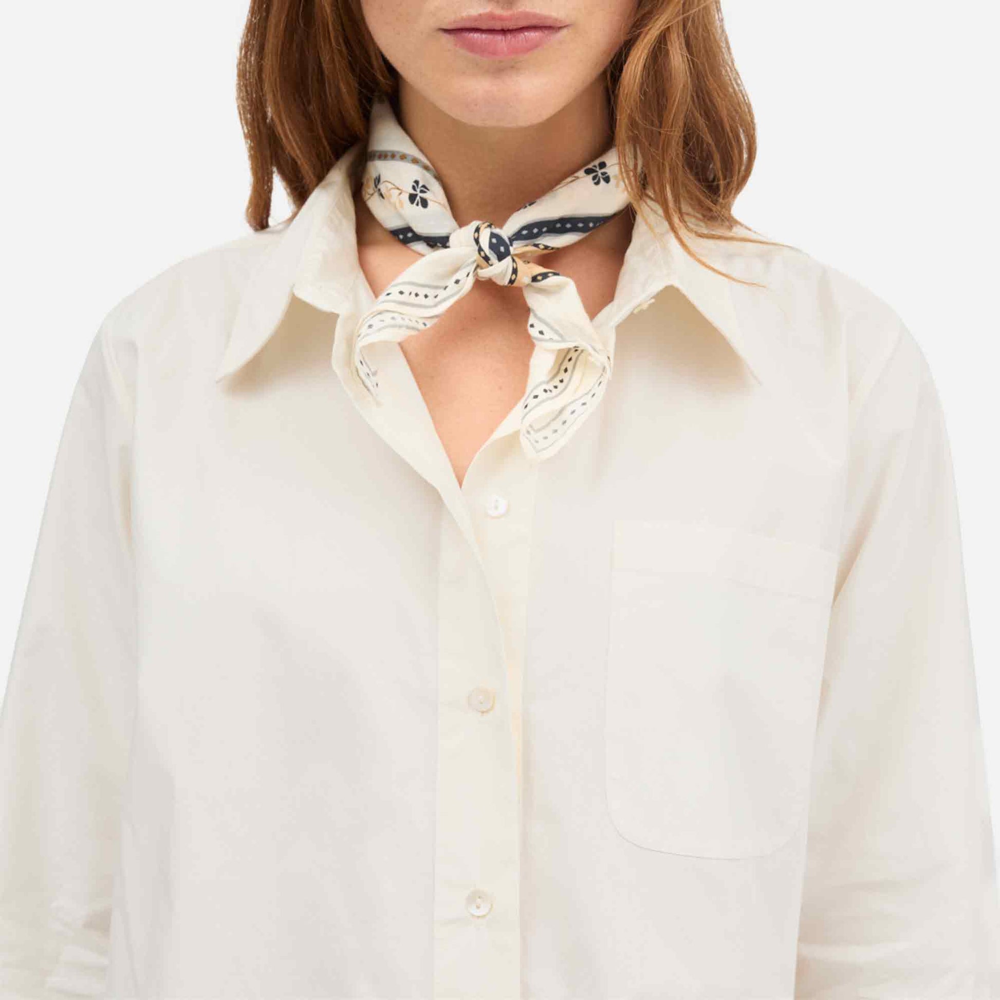 Floral Scarf 55x55 Ivory
