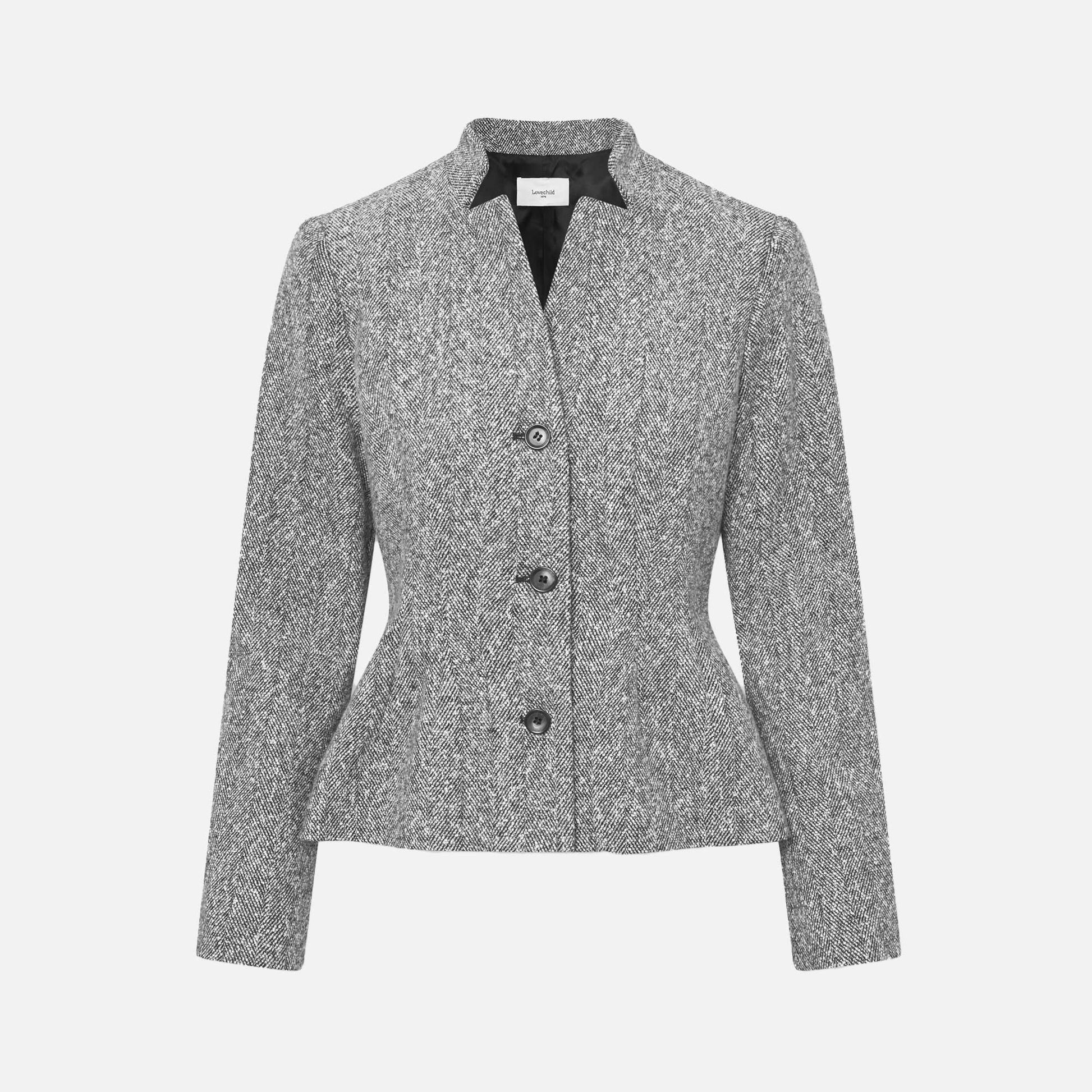 Gabriella Blazer Herringbone Black/White