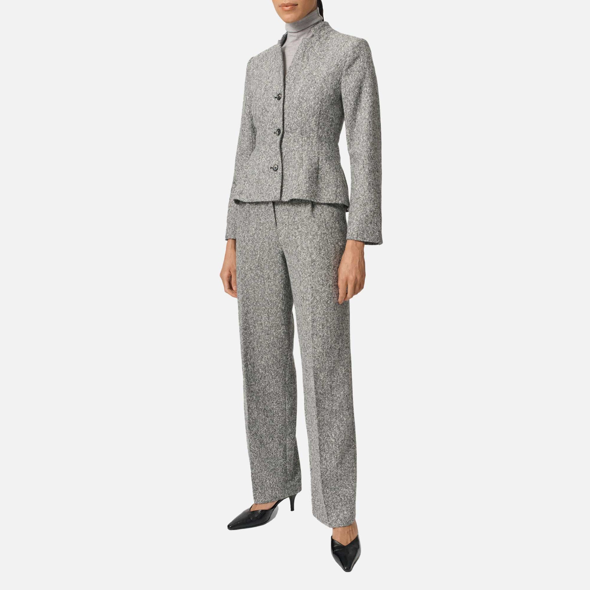 Gabriella Blazer Herringbone Black/White