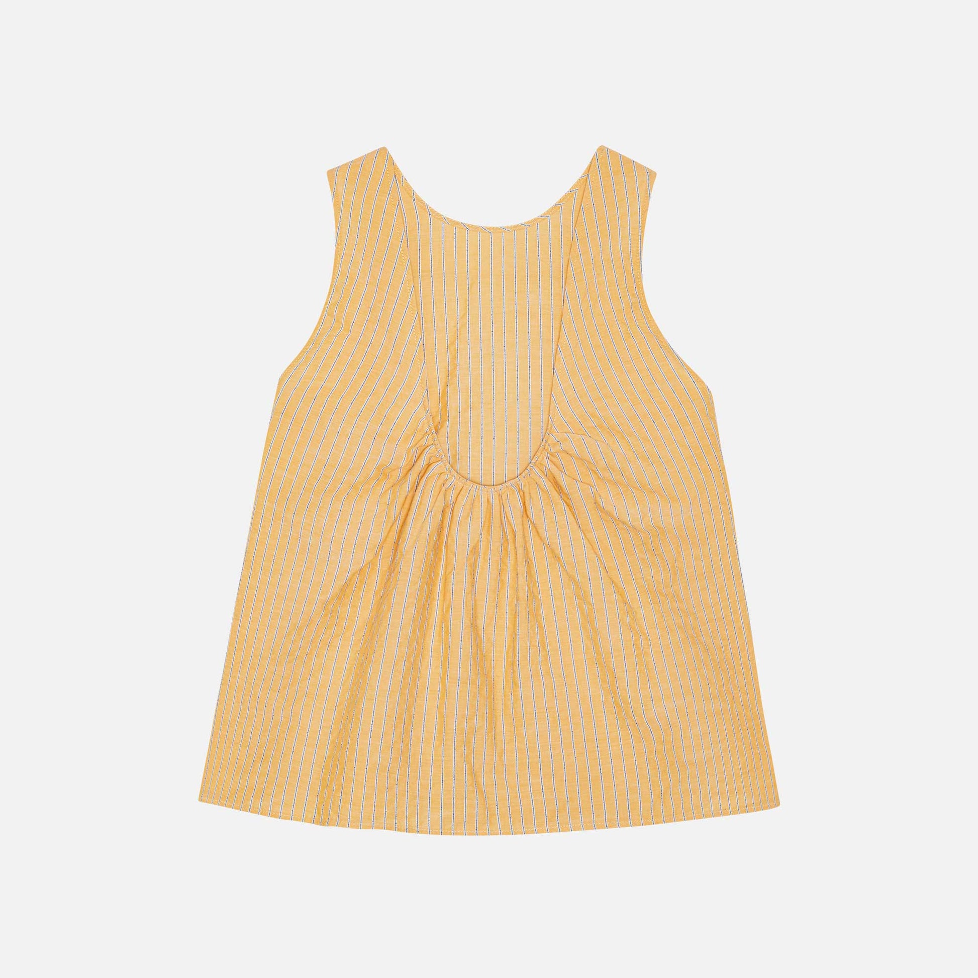 Gardenia Seersucker Top Yellow/Black Stripe