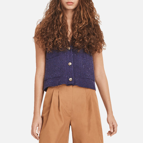 Geir Cardigan Vest Purple Magic