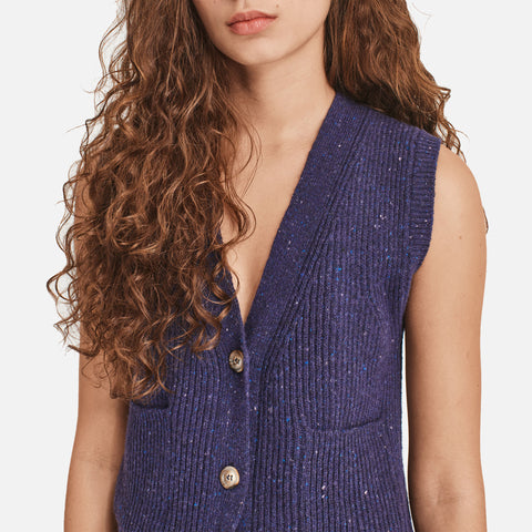 Geir Cardigan Vest Purple Magic