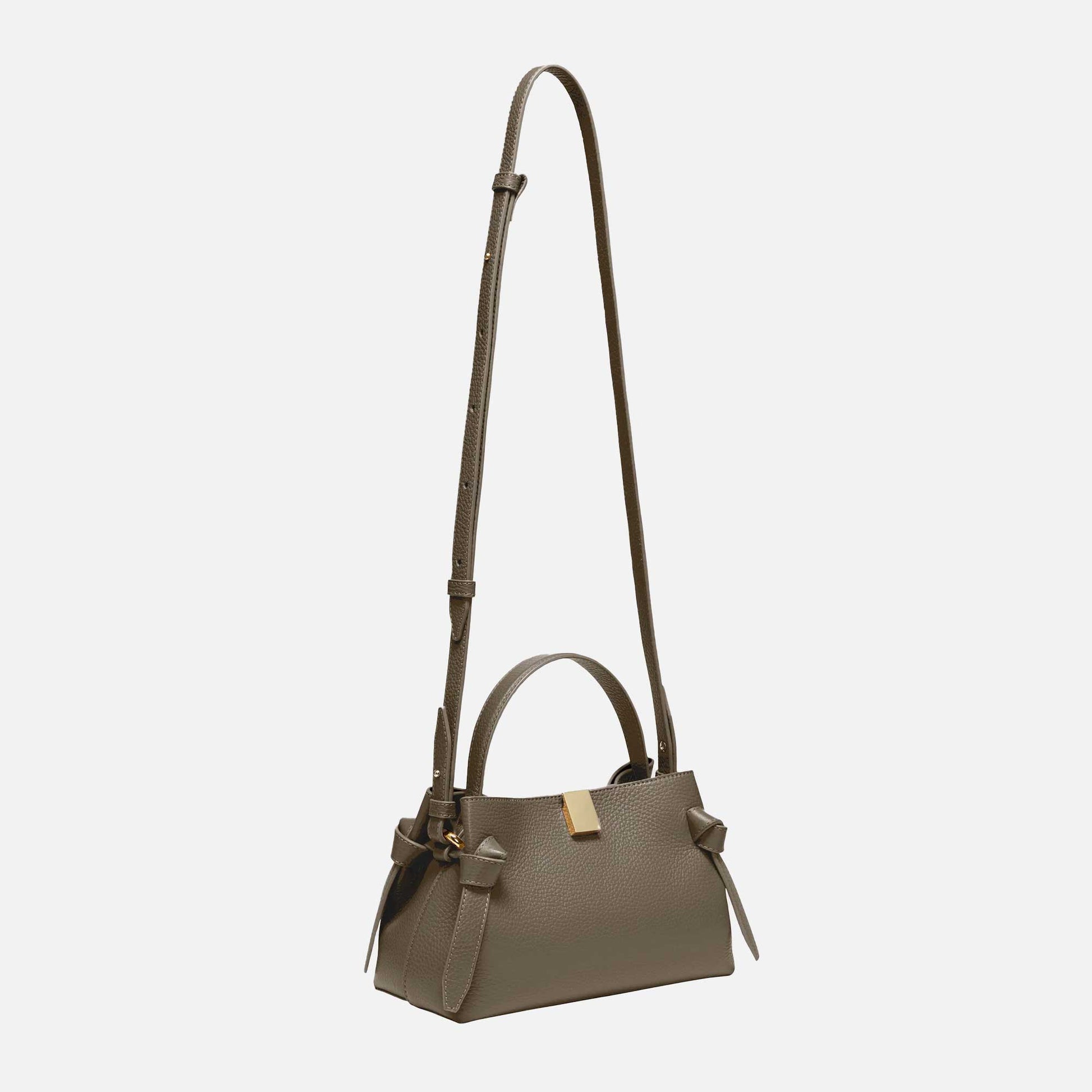 Gyoza Mini Bag Grained Leather Taupe