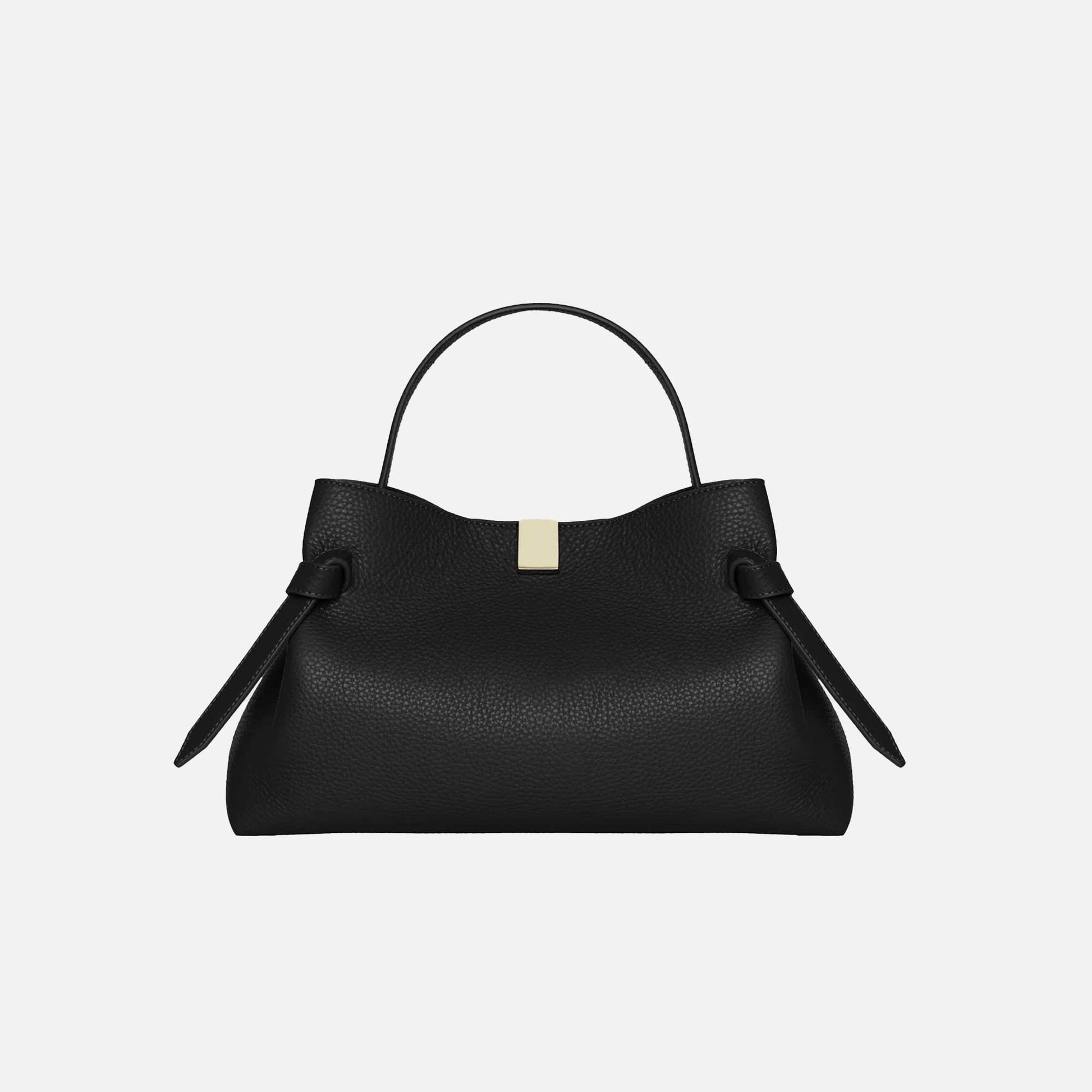 Gyoza Bag Grained Leather Black