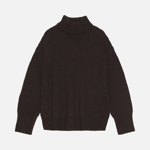 James Highneck Sweater Chocolate