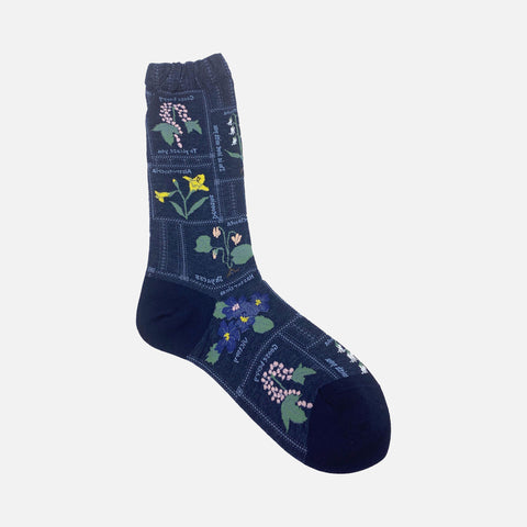KT-160 Socks Botanical Navy