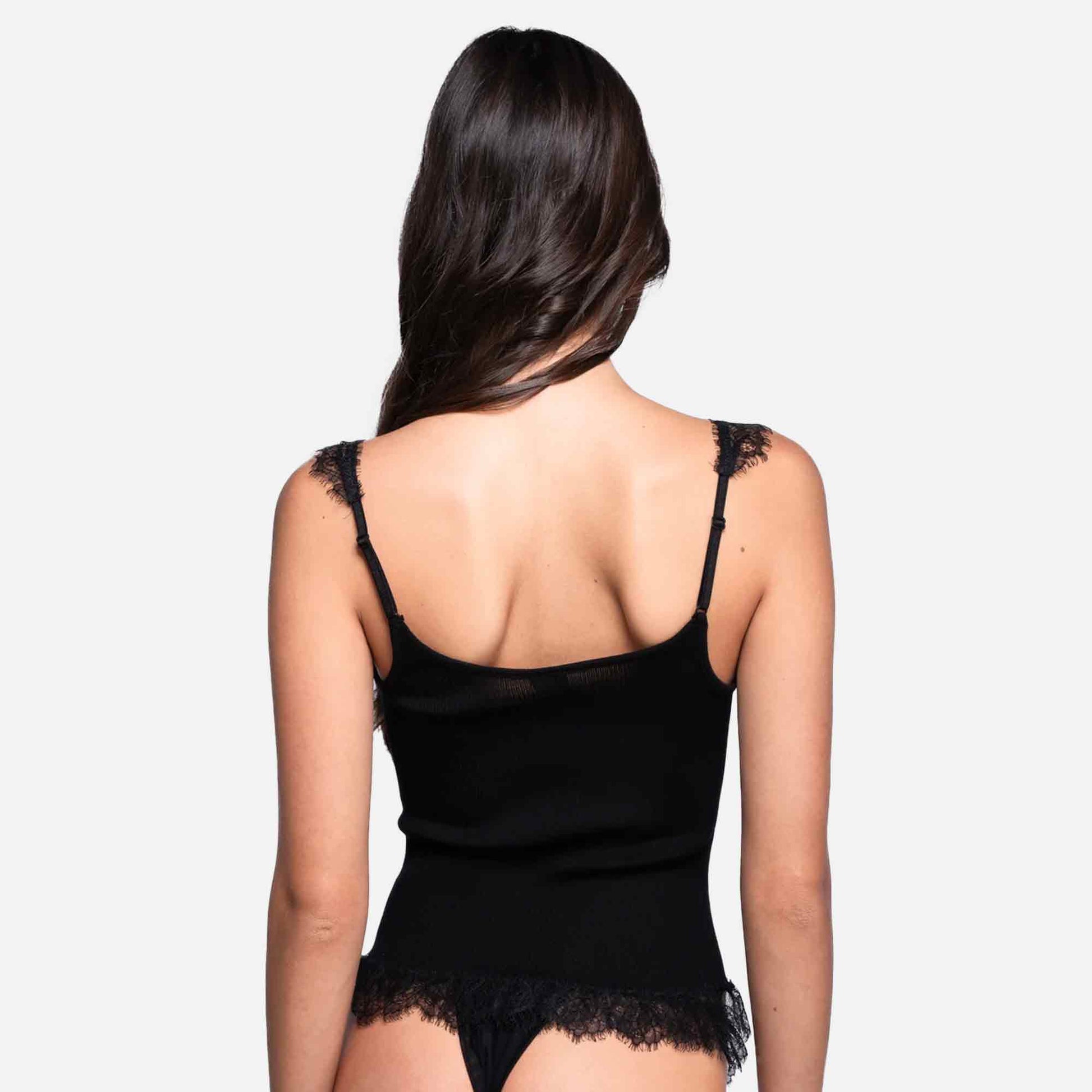 Lace Top Wool/Silk Black