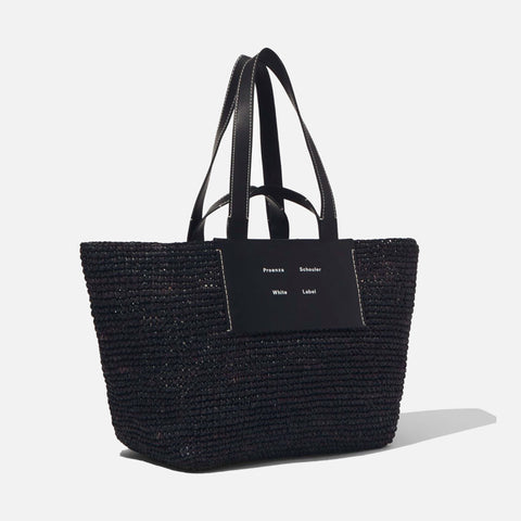 Large Morris Raffia Tote Bag Black