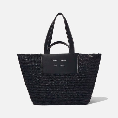 Large Morris Raffia Tote Bag Black