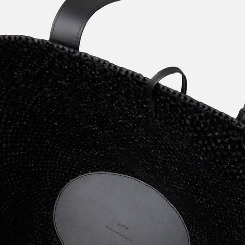 The Bianca Large Raffia Bag Black
