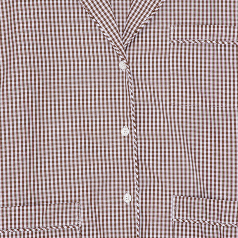 Leo Shirt Mini Check Brown/White