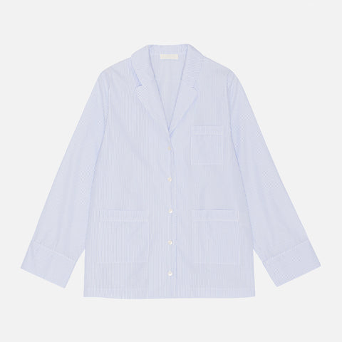 Leo Shirt Blue/Ecru Stripe