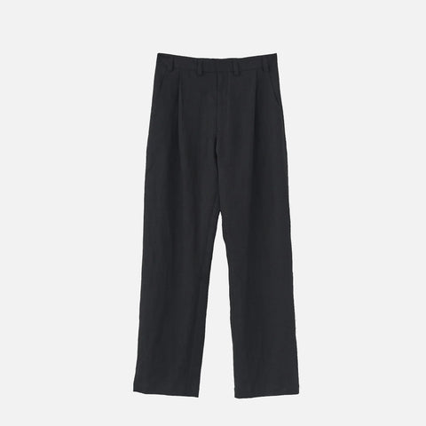 Linen Box Pants Black