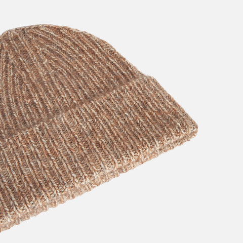 Merino-Blend Knit Beanie Beige Melange