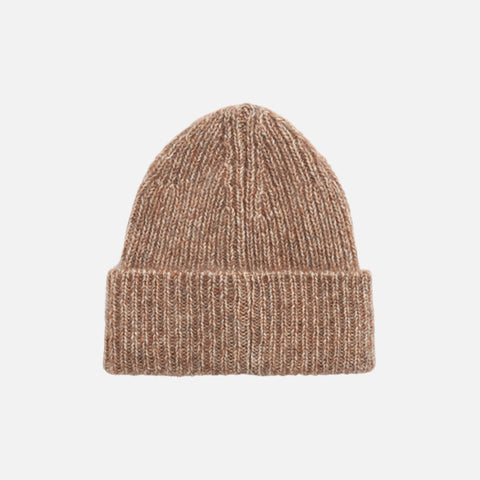 Merino-Blend Knit Beanie Beige Melange