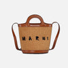 Raffia Mini Bucket Bag Raw Sienna