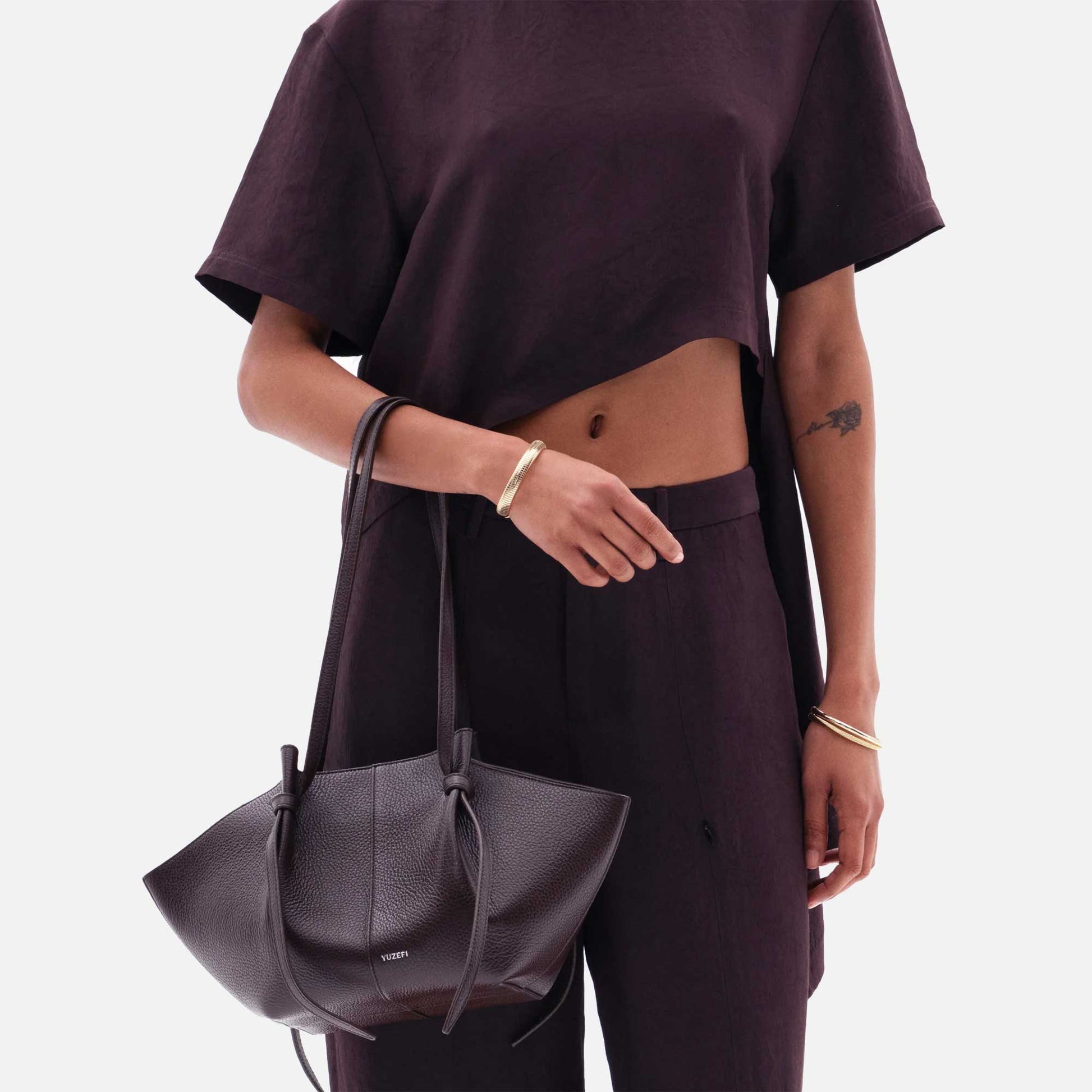 Mochi Tote Bag Grained Leather Espresso