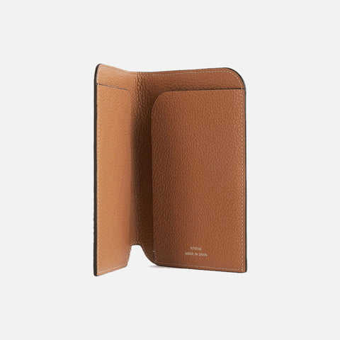Monogram Leather Passport Holder Tan Grain