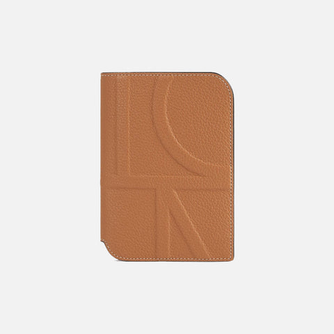 Monogram Leather Passport Holder Tan Grain