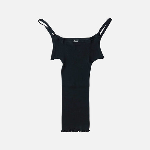 Top Wool Silk Rib Black