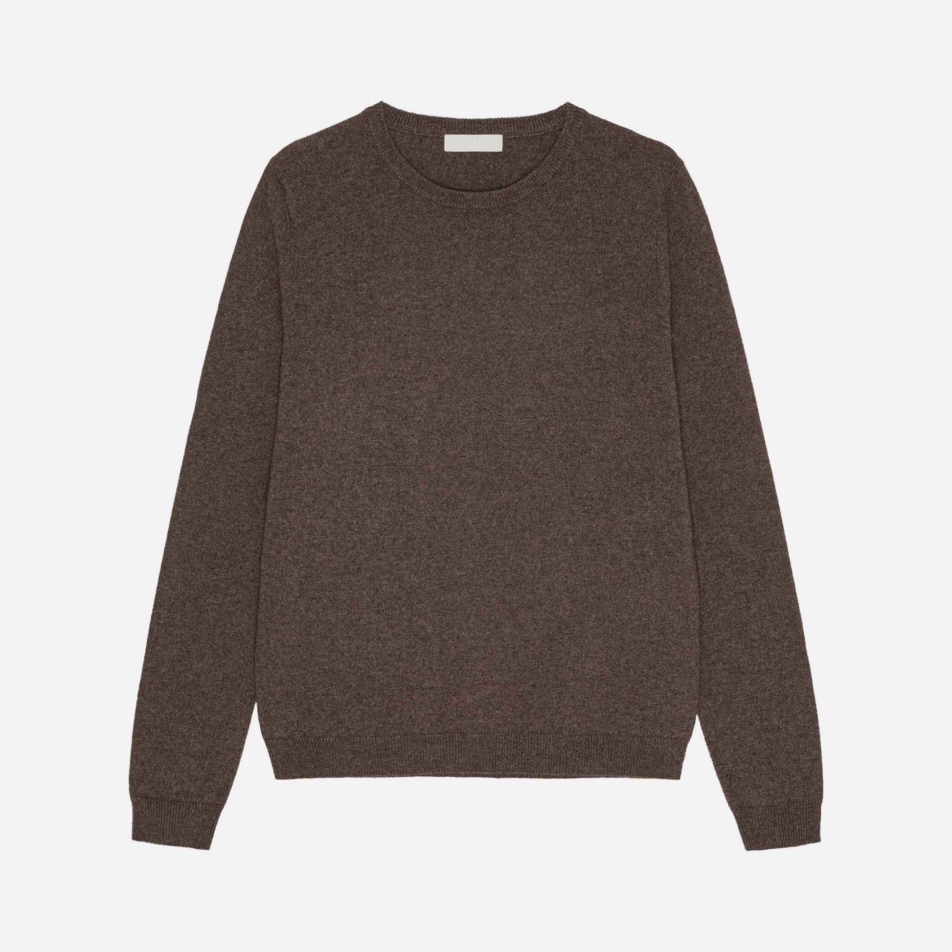 Owen Cashmere Roundneck Dark Brown Melange