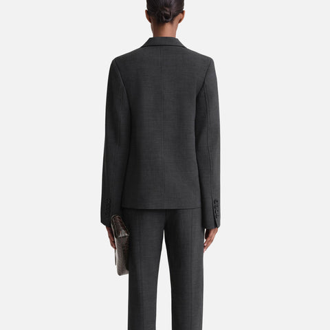 Petite Crepe Suit Jacket Charcoal Melange