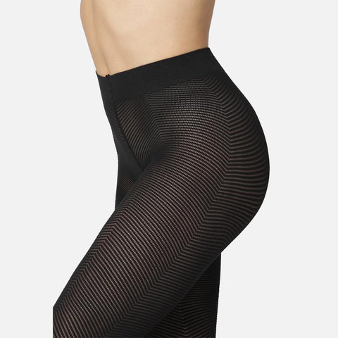 Petrina Heringbone Stockings Black