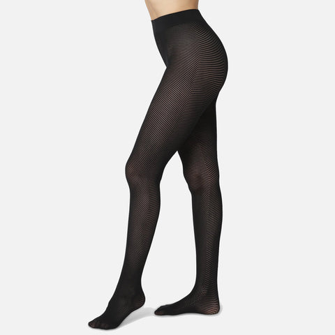 Petrina Heringbone Stockings Black