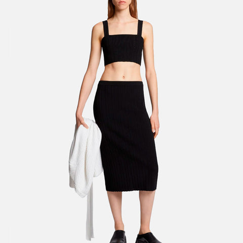 Pointelle Rib Bralette Black