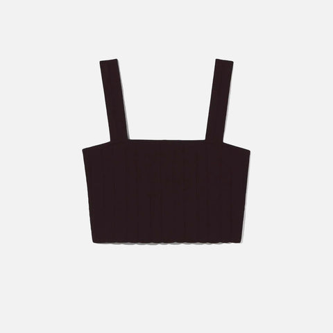 Pointelle Rib Bralette Black