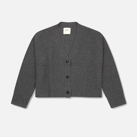 Premium Ribbed Cardigan Heather Grey