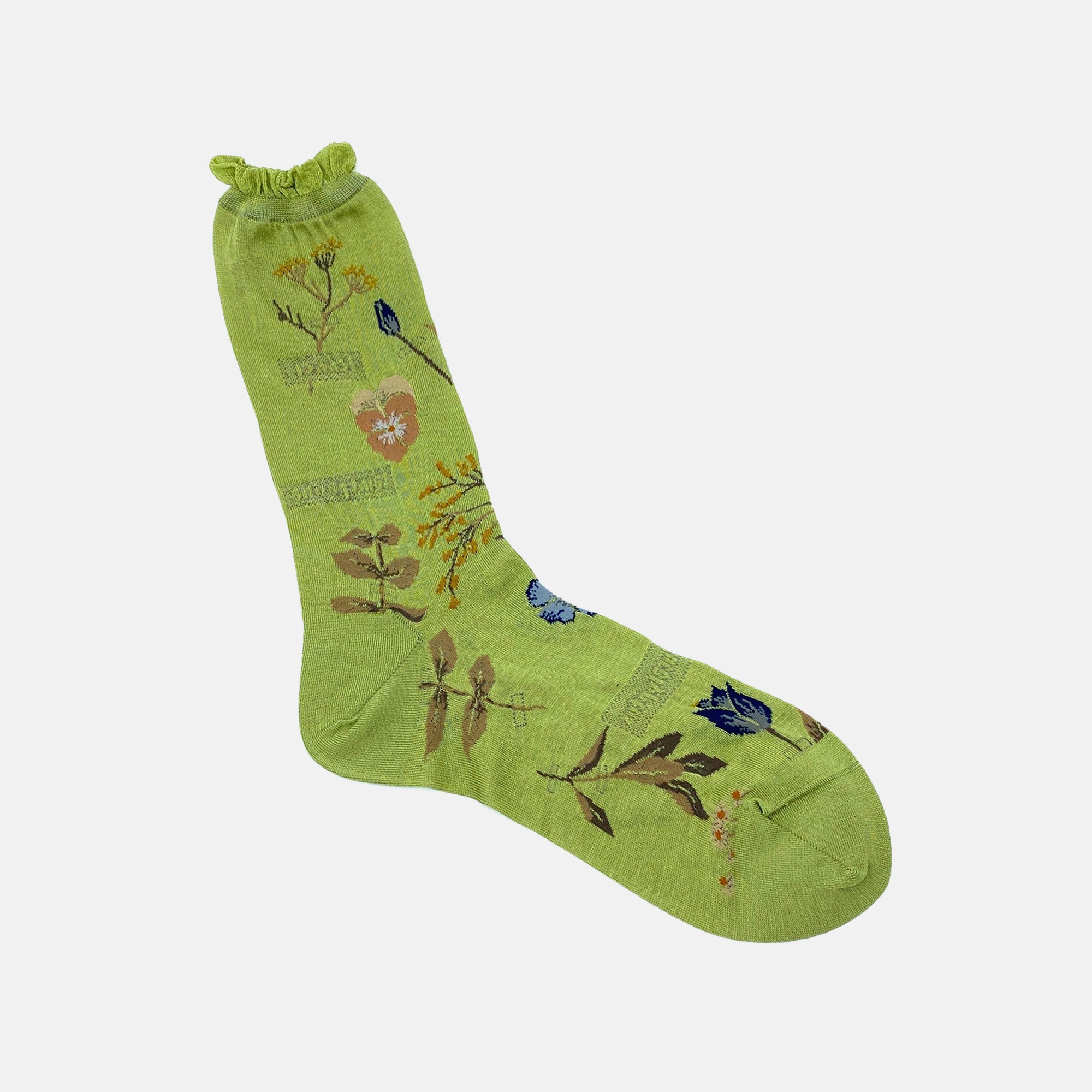 Pressed Flowers Socks Green ANOTHERnu