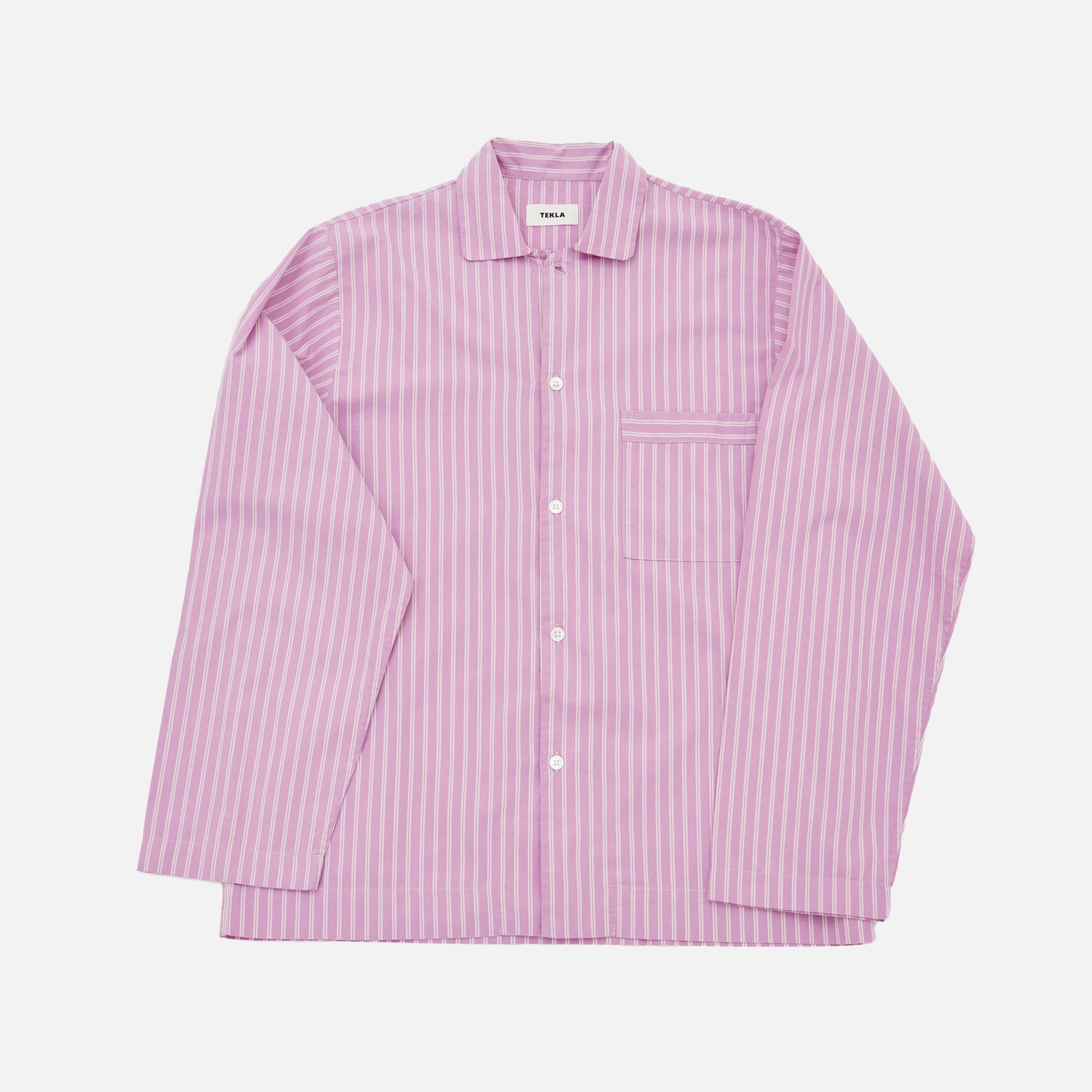 Poplin Long-Sleeved Shirt Purple Pink Stripes