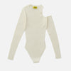Ribbed Cut-Out Bodysuit Creme