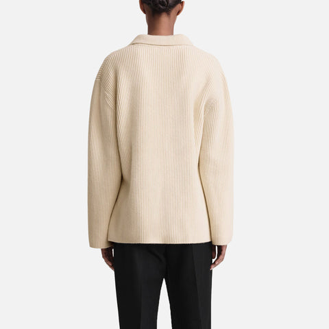 Ribbed Polo Knit Macadamia