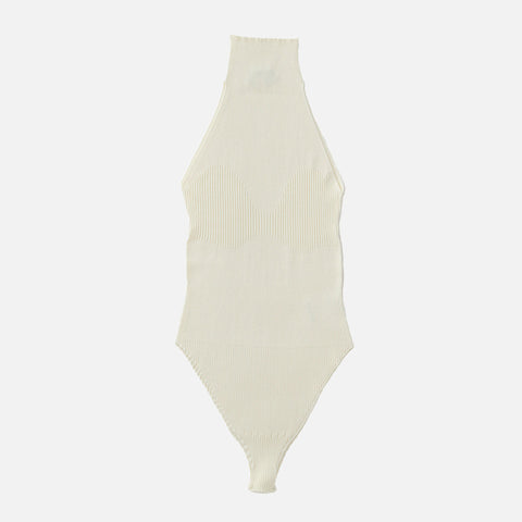 Ribbed Sleeveless Bodysuit Creme