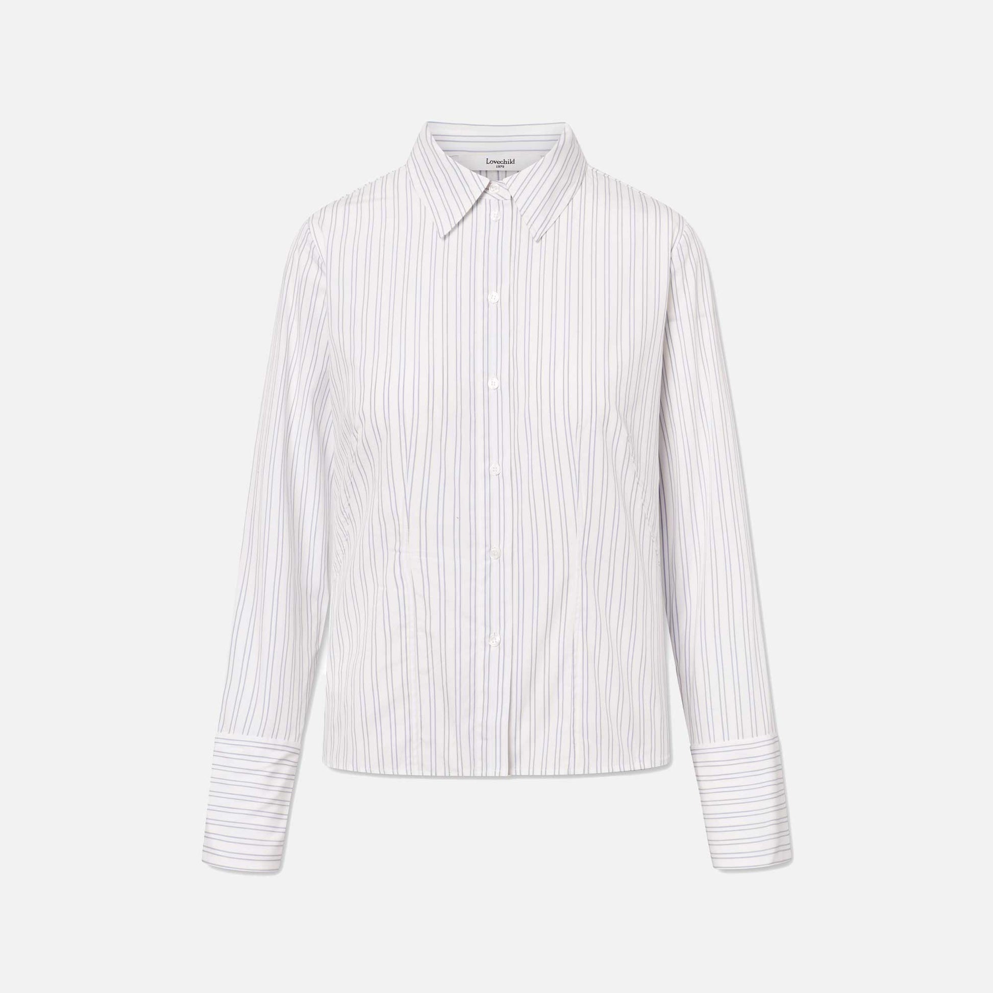 Rosy Shirt Dusty Blue Stripe