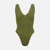 Sadie Swimsuit Crinkle Metallic Moss