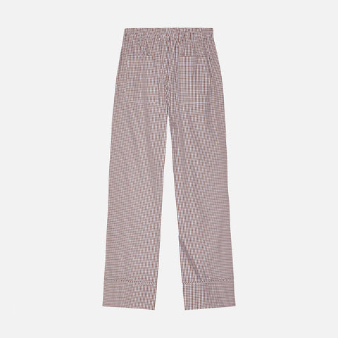 Sam Piping Pants Mini Check Brown/White