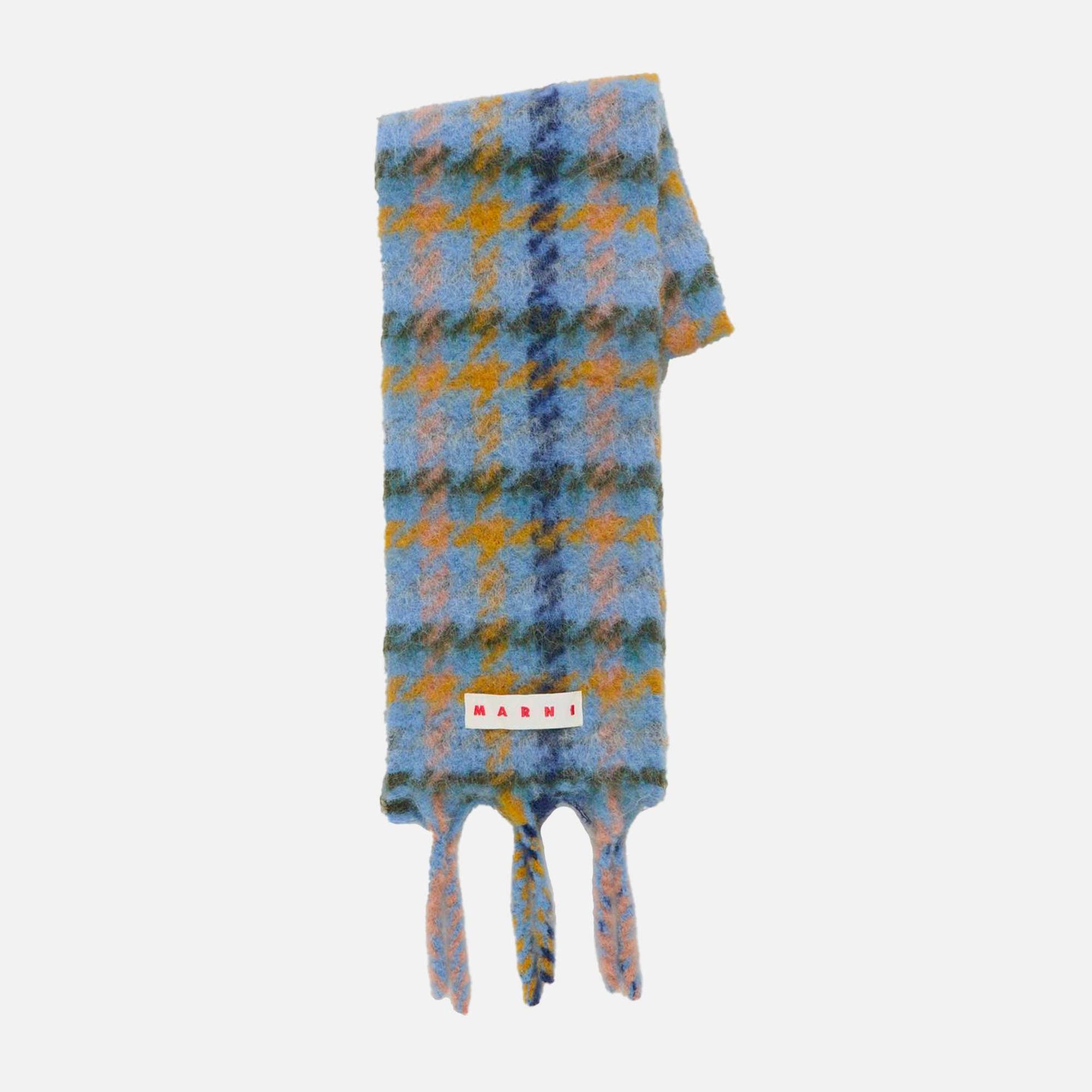 Scarf Check Alpaca Mohair Dark Ash