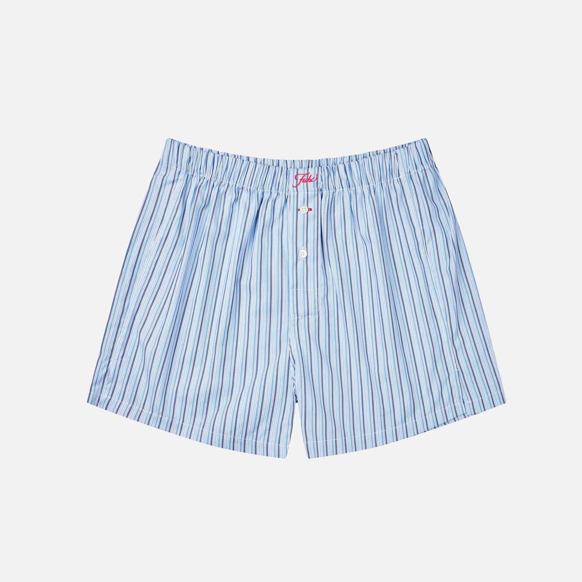 Shorts Light Blue/Dark Blue/White Stripe