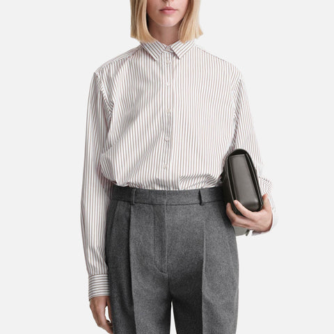 Signature Cotton Shirt White/Brown