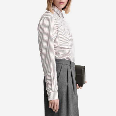 Signature Cotton Shirt White/Brown