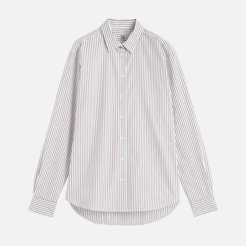 Signature Cotton Shirt White/Brown