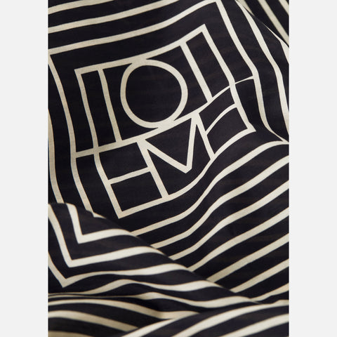 Signature Monogram Cotton Blanket Scarf Black